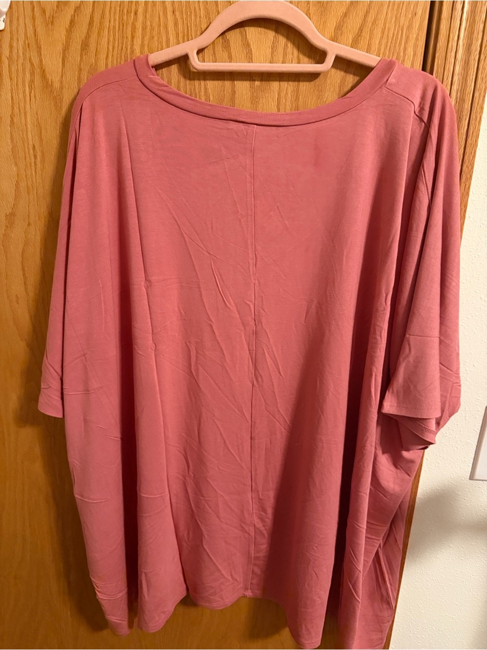 (Fits 3x,very oversized)Zenana Mauve V-Neck Short Sleeve w/pocket - Picture 2 of 3